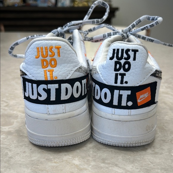 Nike Air White and Orange Patterned Sneakers - Picture 2 of 14